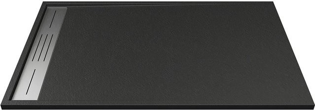 Vente-unique Duschwanne Lyrosa aus Mineralguss, rechteckig, Schwarz, B: 140 cm, T: 90 cm - Bild 1