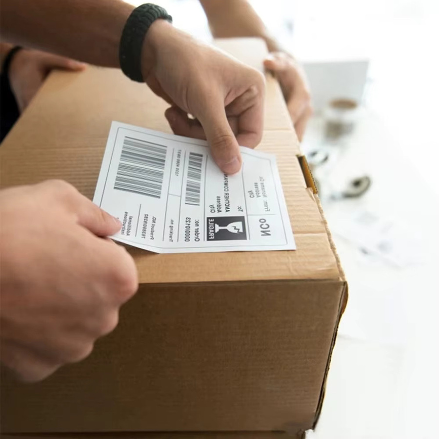 Selbstklebende Thermo-Etiketten in Weiß für Versandetiketten und Barcodes, 100 Blatt pro Stapel, B: 10 cm, H: 15 cm - Bild 2