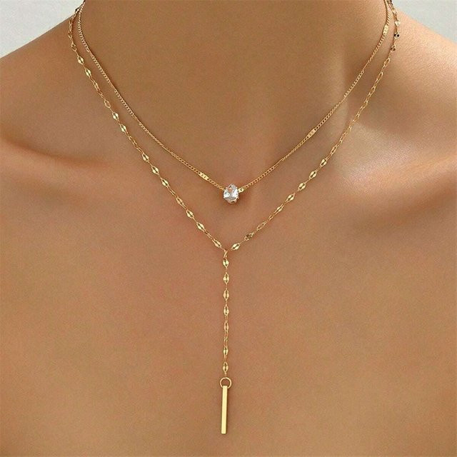 RINHOO FRIENDSHIP Halskette, Gold, Kristall, Zirkonia, Damen, Vintage - Bild 1