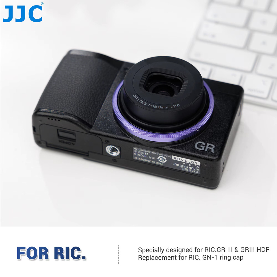JJC Metall-Dekorringkappe in Rot für Ricoh GR III und Ricoh GR III HDF als Ersatz für die Ricoh GN-1 Objektivringkappe - Bild 2