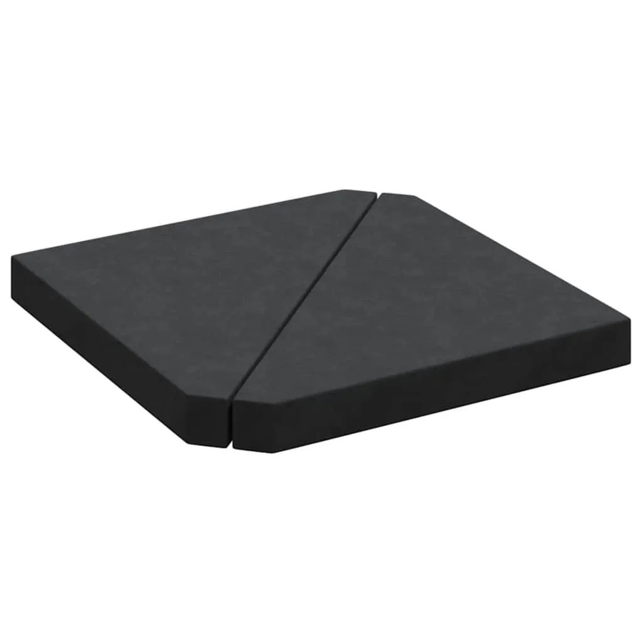 vidaXL Sonnenschirm Schirm-Gewichtsplatten aus Granit, 2 Stück, Schwarz, Dreieckig, 14 kg pro Platte - Bild 2