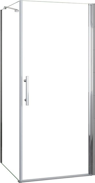 AICA Duschkabine mit Eckeinstieg und Schwingtür, Farbe Transparent, B/T: 70 x 100 cm, Höhe: 195 cm - Bild 1