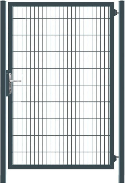 GEWA Gartentor Classic einflügelig aus Doppelstabmattenzaun in Anthrazit RAL7016 mit Pfosten, Breite: 100 cm, Höhe: 100 cm - Bild 1