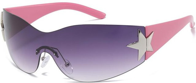Yiran toy Sonnenbrille, randlos, Wrap Around, pink, Unisex - Bild 1