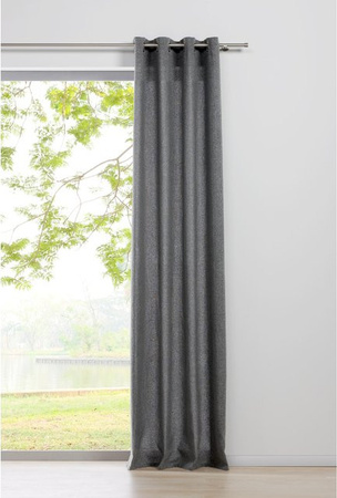 Ondeco Ösenschal Chalet Blickdichter Vorhang Grau, Breite: 135 cm, Höhe: 245 cm