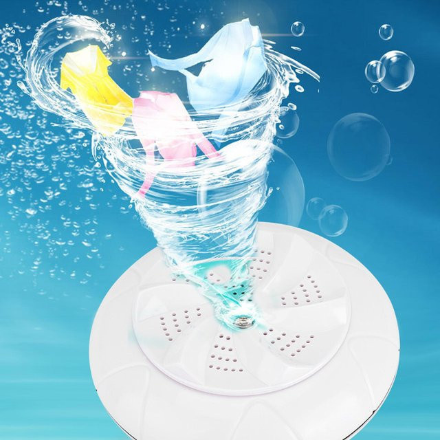KaiSai Mini Tragbare Ultraschall Waschmaschine mit Turbo-Funktion, Weiß - Bild 1
