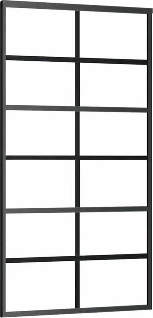 vidaXL Schiebetür aus ESG-Glas und Aluminium in Schwarz und Transparent, B: 102 cm, H: 205 cm - Bild 1