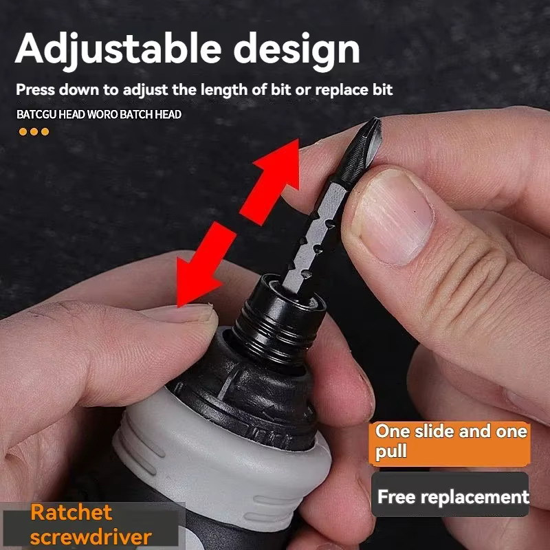 Multifunktionales Ratschenschraubendreher-Set in Schwarz für professionelle DIY-Anwendungen mit Kreuz-, Dreieck- und Torx-Bits - Bild 6