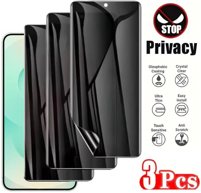 3er-Pack Samsung Anti-Spionage Hydrogel-Displayschutzfolie mit Blickschutz für S26 S25 S24 S23 S22 S21 A56 A55 A36 A26 A25 A16 A06 - Bild 1