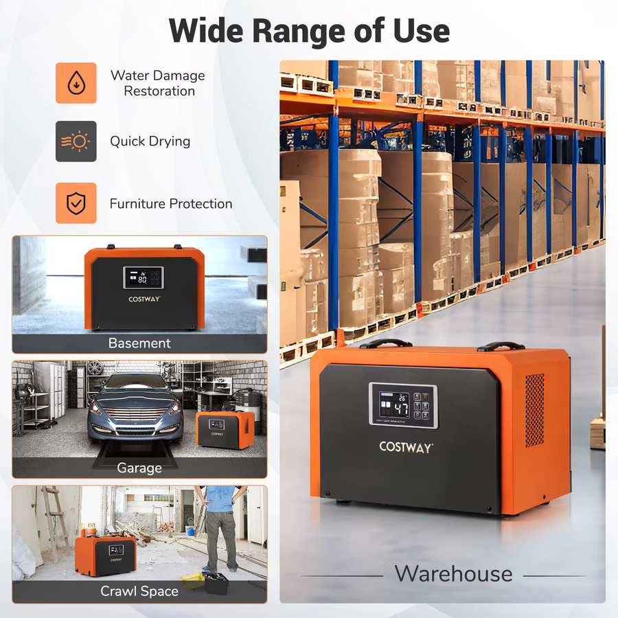 GOFLAME Kommerzieller Baustellentrockner und Industrieller Luftentfeuchter, Orange, 60 L/Tag - Bild 6