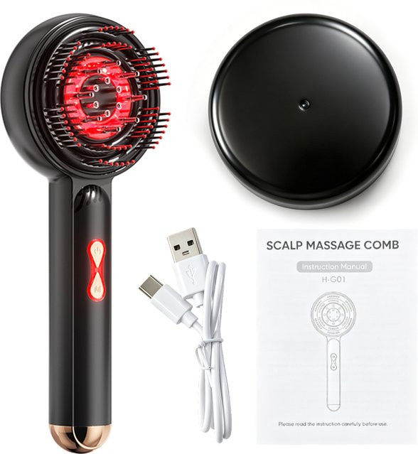 Raiuleko Elektrischer Vibrations-Massagekamm mit Rotlicht, Unisex - Bild 1