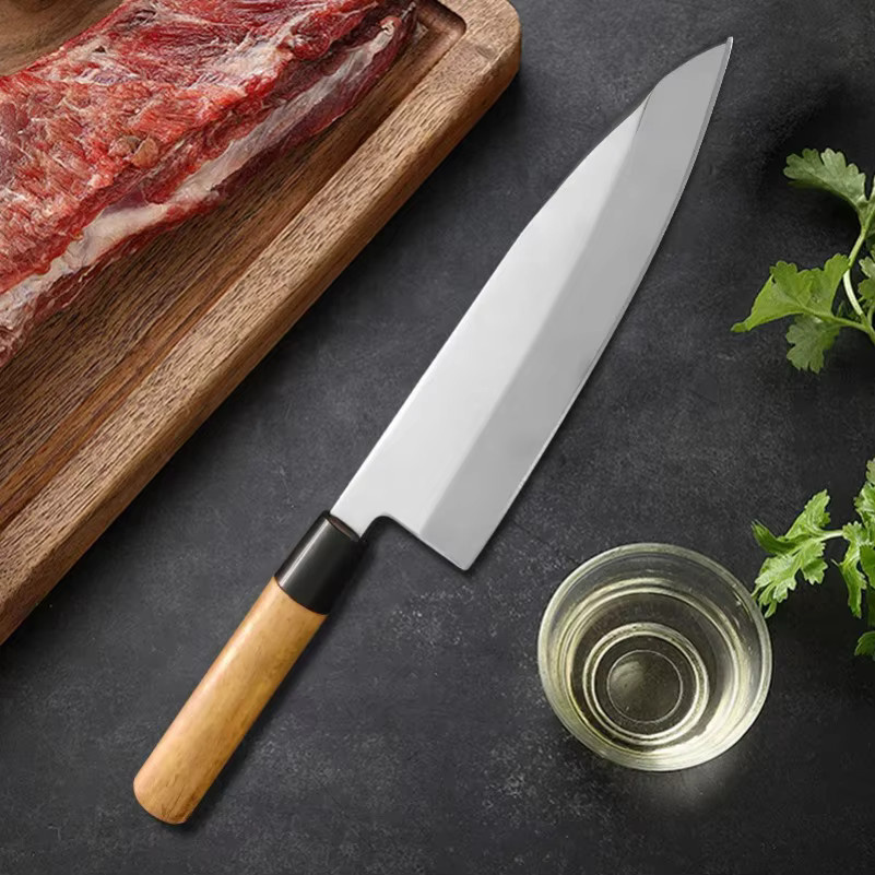 GuanQi Sashimi-Messer mit Holzgriff und silberner Klinge zum Schneiden von Fisch, Fleisch und Obst - Bild 5