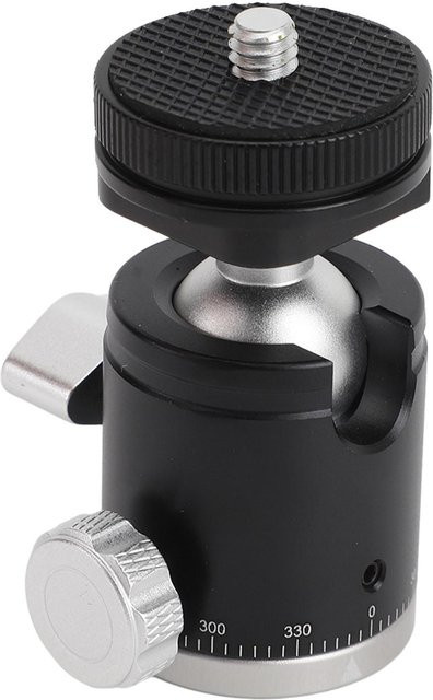 Andoer Mini-Kugelkopf aus Aluminiumlegierung mit 360 Grad Drehung und 1/4 Zoll Schraube in Schwarz - Bild 1