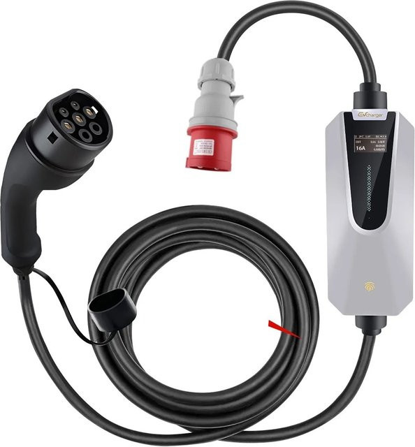 AIMILER Wallbox 11kW mit App und Wi-Fi, 3-phasig, Typ 2 EV Ladegerät, Weiß, 6m Kabel - Bild 1