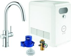 Grohe Spültisch-Einhebelmischer Blue Professional mit C-Auslauf und ausziehbarem Brausekopf, Chrom - Bild 1