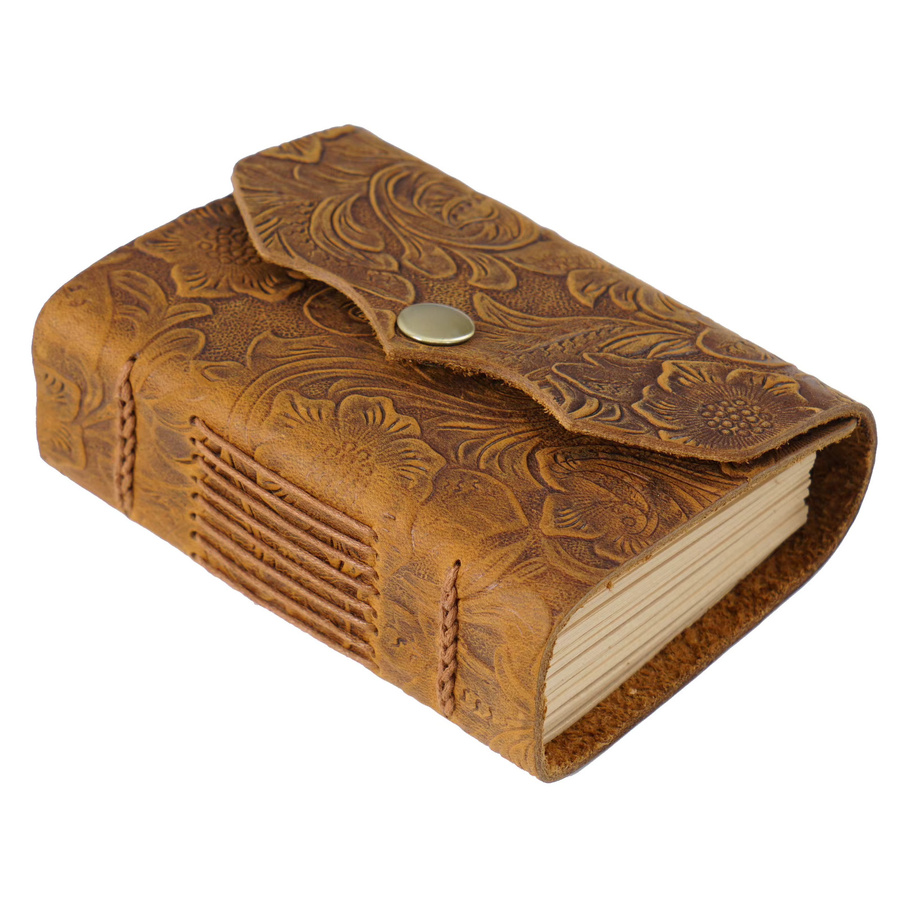 Handgefertigtes Vintage Reisejournal aus PU-Leder in Braun mit Hardcover und unbeschriebenen Seiten - Bild 3
