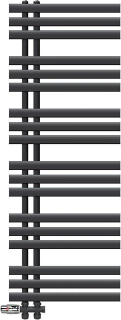 LuxeBath Badheizkörper Iron EM Handtuchwärmer aus Stahl in Anthrazit mit Thermostat, B/H: 50 x 140 cm - Bild 1