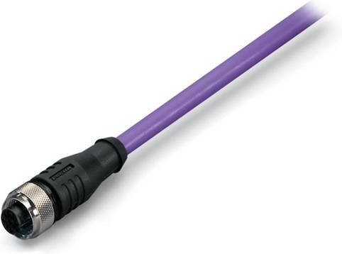 WAGO Sensor-Aktor-Datensteckverbinder 756-1401/060-200 konfektioniert M12 Buchse gerade 5-polig lila 20 m - Bild 1