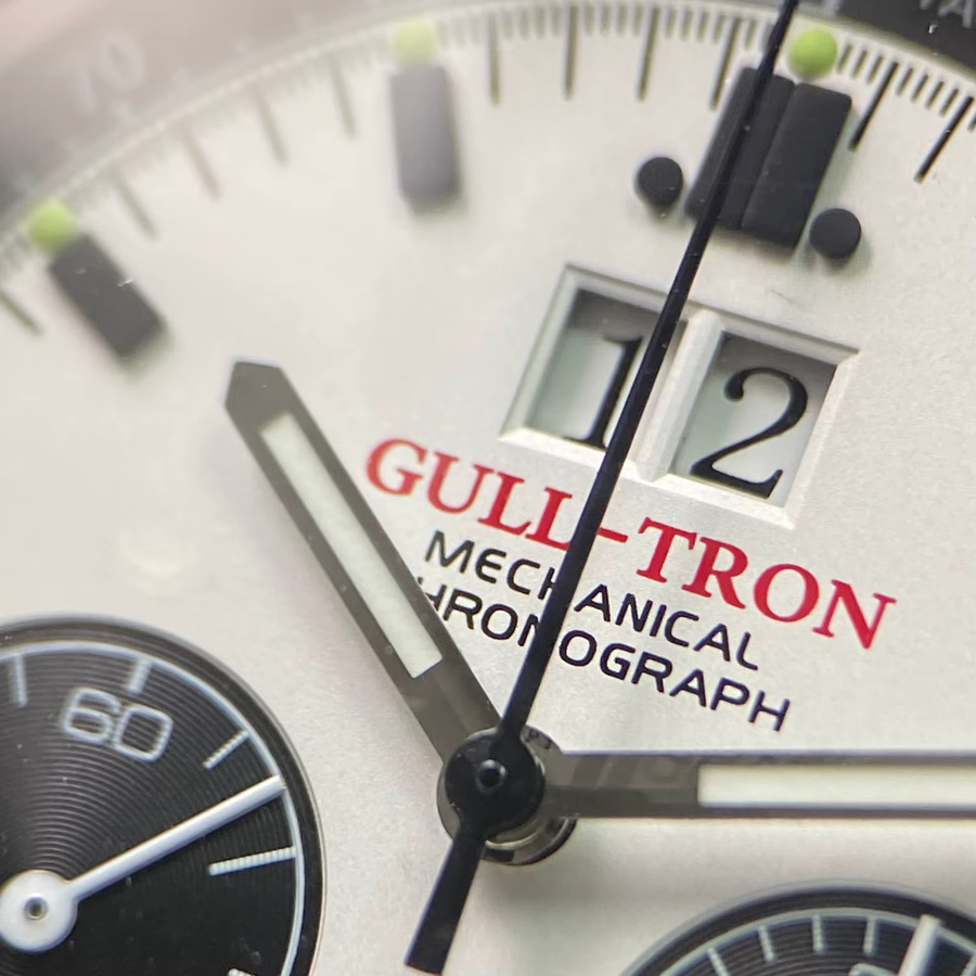Gull Tron Chronograph, Herren, Edelstahl, Handaufzug, 40 mm, Leder - Bild 3