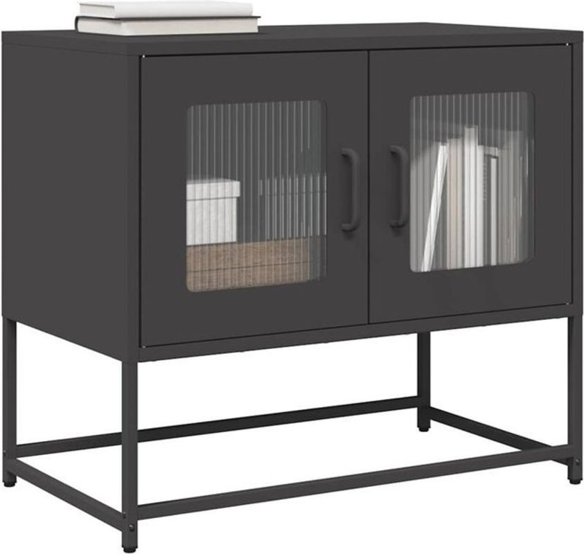 Vidaxl TV-Schrank aus Metall im Industrial Design, Schwarz, B/T/H: 68 x 39 x 60,5 cm - Bild 1