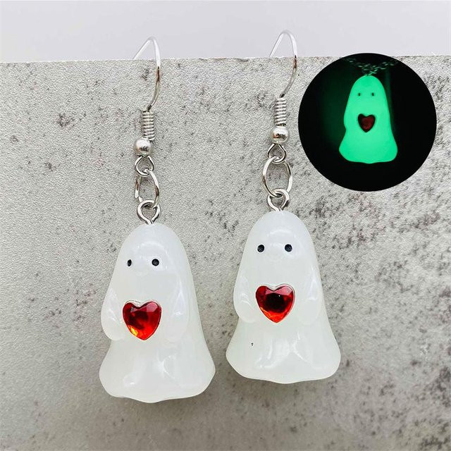 Tropfenohrringe Acryl, gray, Damen, Halloween - Bild 1