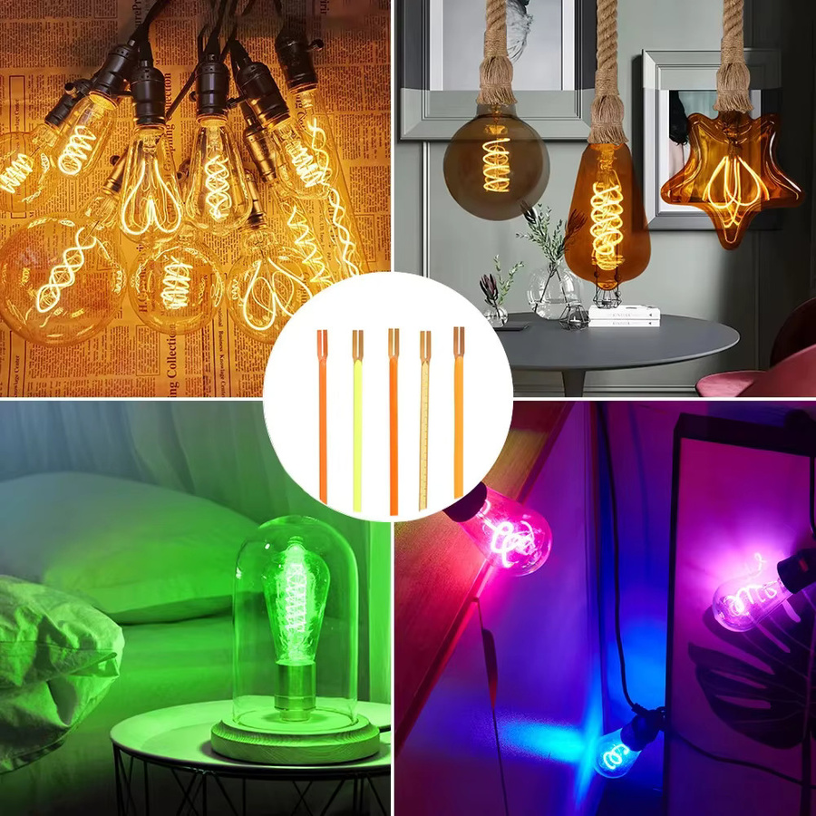 HAGAHA COB LED Flexible Filament Lichtstreifen für Retro Edison Glühbirnen, Multicolour, DC 3V, Transparent - Bild 3