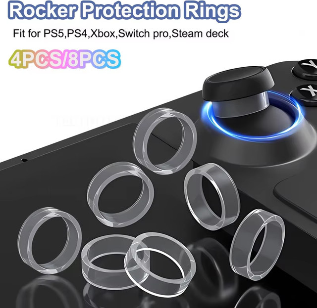 YECKTEGJ Elastischer Schutzring aus Gummi in Schwarz für PS5, PS4, Steam Deck, Switch Pro und Rog Ally - Bild 1