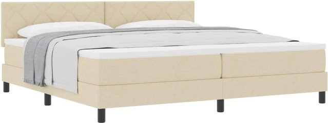 vidaXL Boxspringbett Hybrid mit Matratze in Beige, B/T/H: 200 x 200 x 203 cm - Bild 1