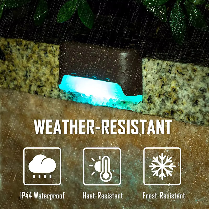 IWP LED Solar-Stufenlampe für den Außenbereich mit IP65 Wasserdichtigkeit zur Gartenbeleuchtung von Wegen, Treppen und Terrassenzäunen - Bild 4