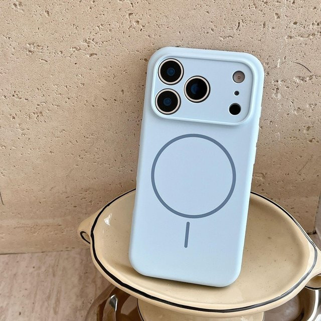 Apple iPhone 15 Schutzhülle aus flüssigem Silikon mit MagSafe, sturzsicher und vollständige Abdeckung, Blau - Bild 1