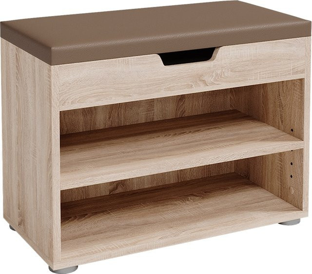 VICCO Schuhbank Sonoma in Braun mit Klappdeckel und Ablagefach für 6 Paar Schuhe - Bild 1