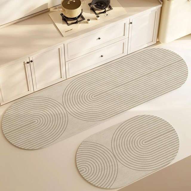 Lodestar Diatomeenerde Matte Beige, Saugfähig und Rutschfest, B/L: 40 x 120 cm - Bild 1