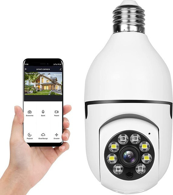 amzwn Wifi Überwachungskamera mit 3MP Auflösung, automatischer Personenverfolgung, 4X Digitalzoom und Vollfarb-Nachtsicht für den Innenbereich, Farbe: Weiß - Bild 1
