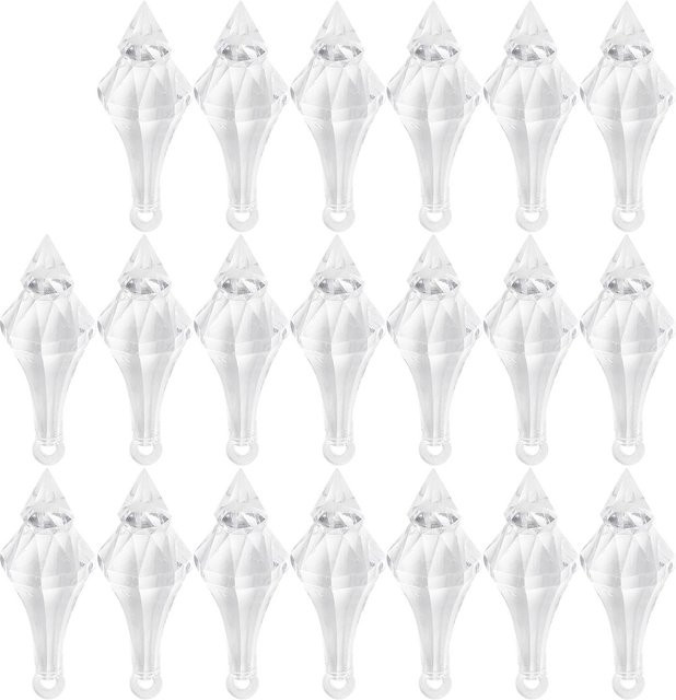 20 Stück Igeteck Acryl Kristall Perlen Anhänger in Weiß und Transparent für DIY Dekorationen - Bild 1