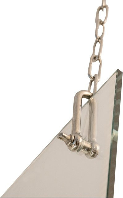 Skyscope Abhänge-Set aus Edelstahl in Silber zum Einsetzen in eine Glasbohrung - Bild 1
