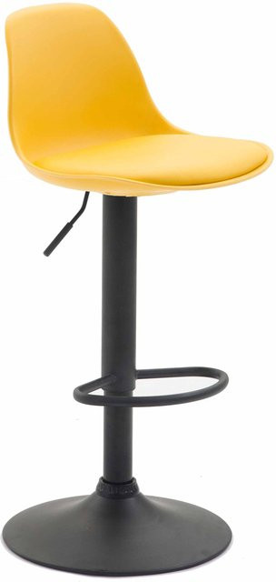 TPFLiving Barhocker Kilian mit schwarzem Gestell und gelbem Kunstleder, B/T/H: 39 x 43 x 104 cm - Bild 1