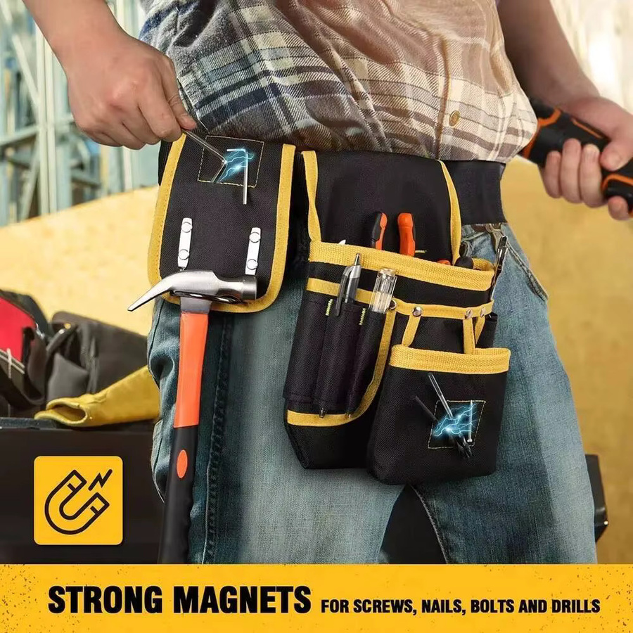 Realmote Werkzeug-Gürteltasche aus 1680D Oxford-Gewebe mit Magnetfunktion für Elektriker und Handwerker - Bild 4