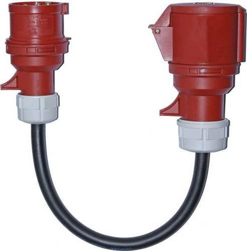 Gossen Metrawatt Z750F Messadapter CEE-Kupplung 32A 5polig auf CEE-Stecker 16A 5polig in Rot - Bild 1
