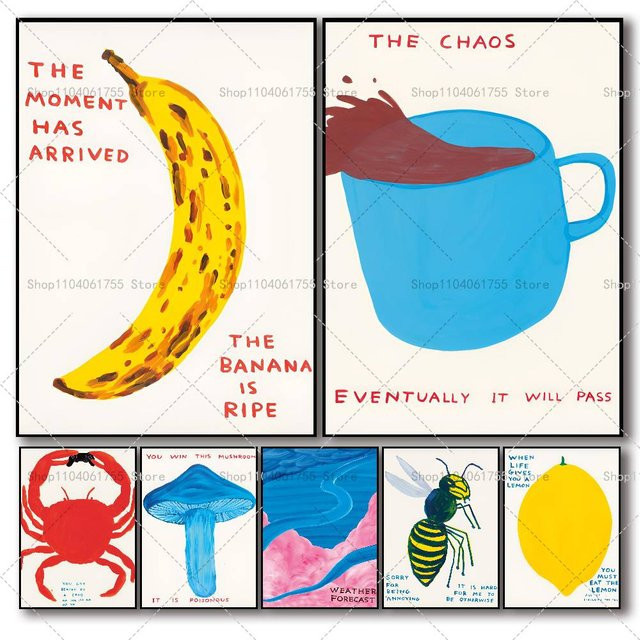 Bilibili Vintage Wandkunst Poster mit Milch-Bananen-Kaffee-Motiv, selbstklebend, Mehrfarbig, B/H: 15 x 10 cm - Bild 1