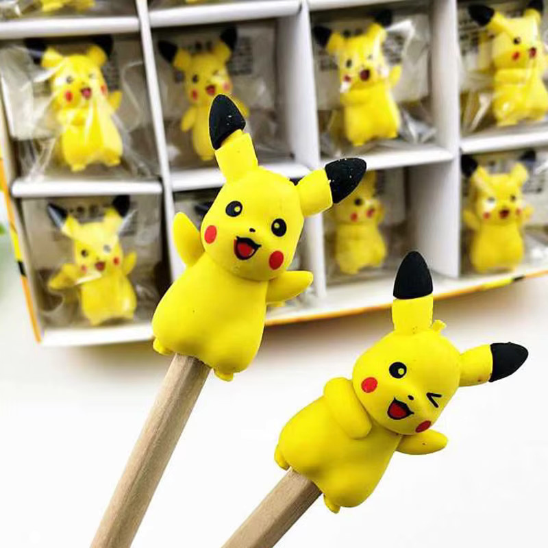 FUNISM Pokemon Radiergummi Set mit 36 Stück in Gelb, 3D Anime Figuren für Kinder und Schüler - Bild 2