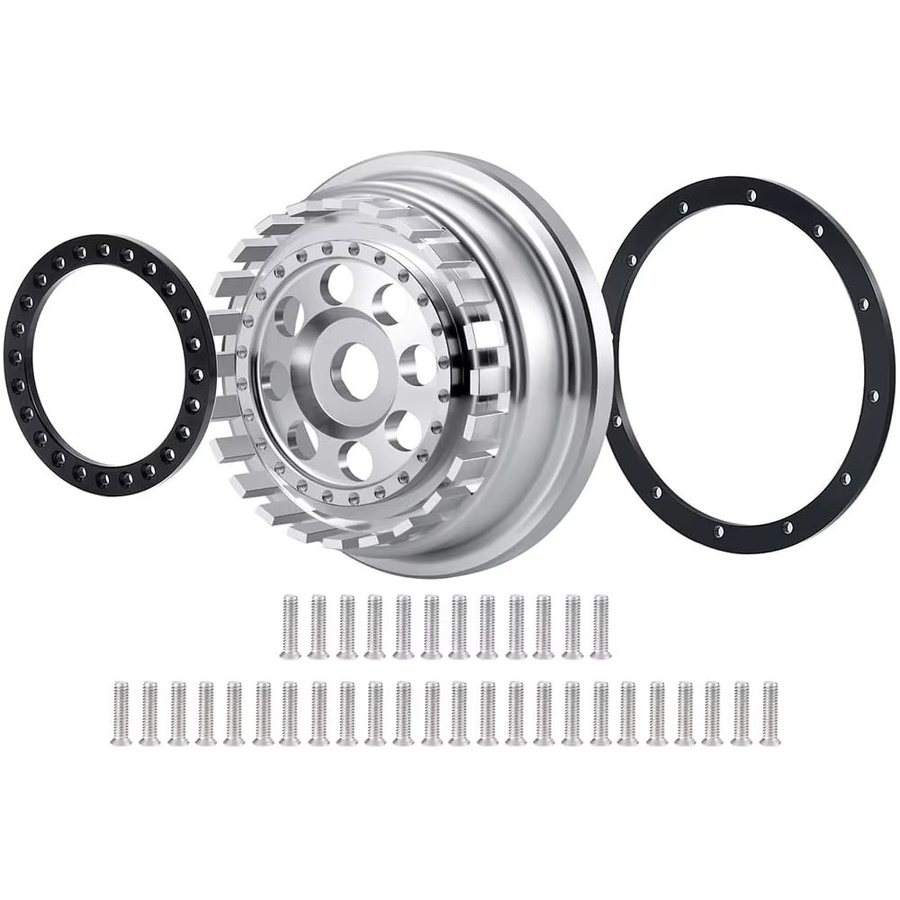 TRINOOD Aluminium Beadlock Felgennabe, 4-teiliges Set, Grau, Metall - Bild 4