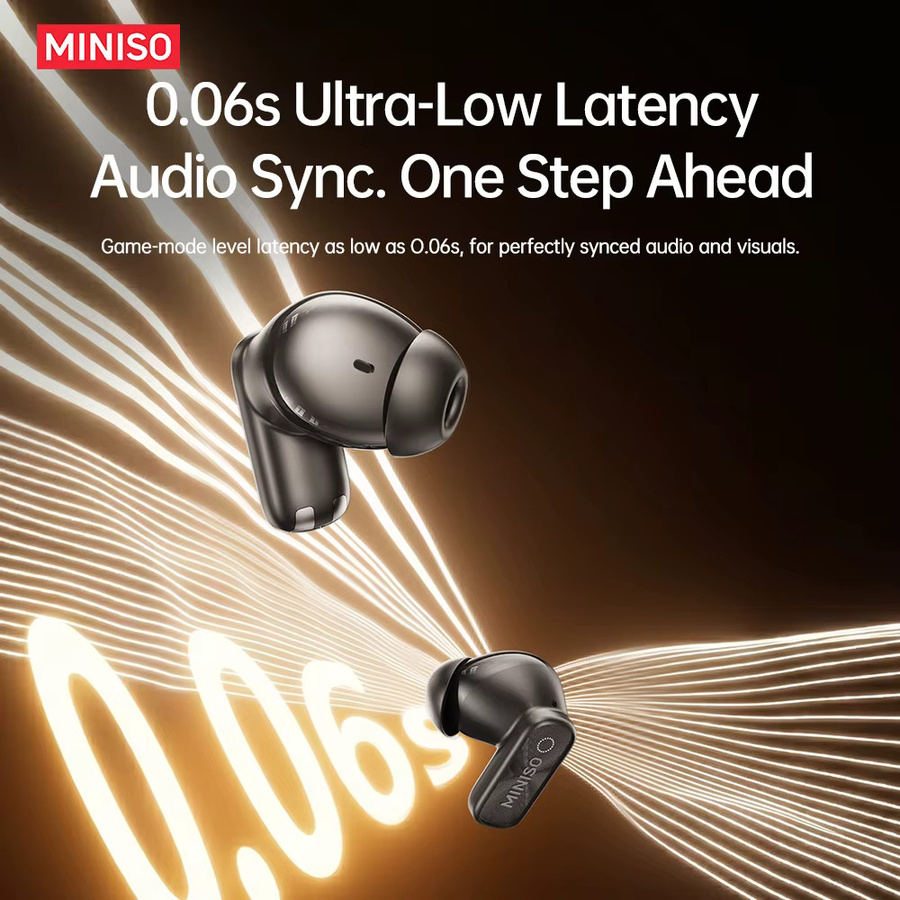 MINISO MS125 Kabellose Bluetooth In-Ear Kopfhörer mit HD-LCD-Display in Schwarz - Bild 3