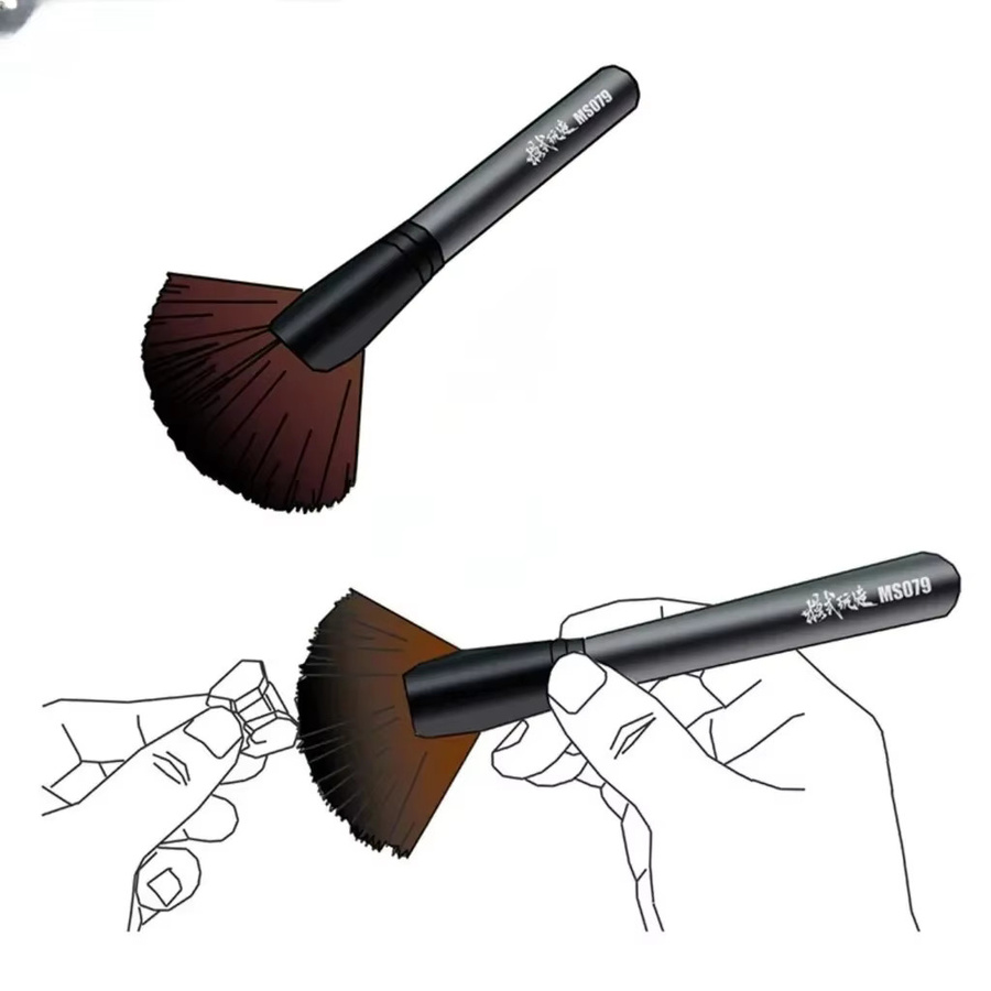 MSWZ MS079 Staubentfernungsbürste in Schwarz, fächerförmige weiche Bürste für Modellbau und DIY-Handwerk - Bild 3