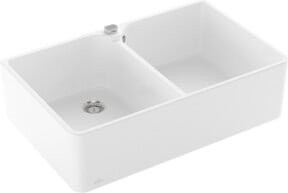 Villeroy & Boch Spülstein Doppelbecken CeramicPlus in Weiß mit Ablaufgarnitur und Exzenter, Breite: 80 cm - Bild 1