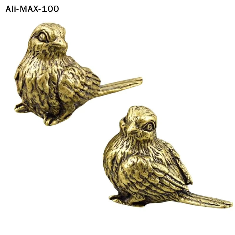 AyS Retro Vogel-Tierfigur aus Messing in Gold für deine Heimdekoration und als Miniatur-Kunsthandwerk - Bild 3