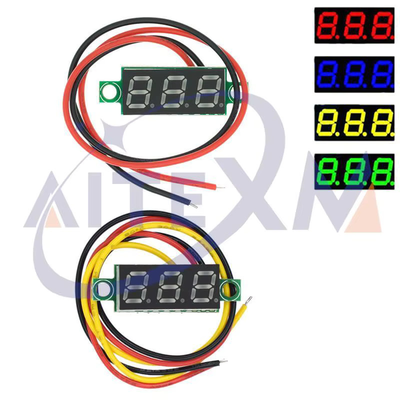 AITEXM ROBOT Mini Digital Voltmeter Spannungsprüfer mit 0,28 Zoll LED-Bildschirm für 2,5 V-40 V in Rot, Blau, Gelb oder Grün - Bild 4