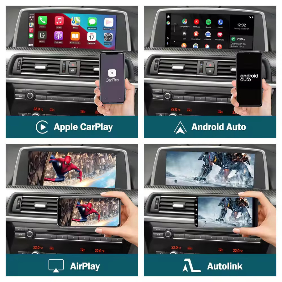 AUTOABC Kabelloses CarPlay und Android Auto Interface für BMW 6er Serie F06 F12 F13 G32 CIC NBT EVO System in Schwarz mit GPS und Bluetooth sowie Mirror Link Funktion - Bild 3