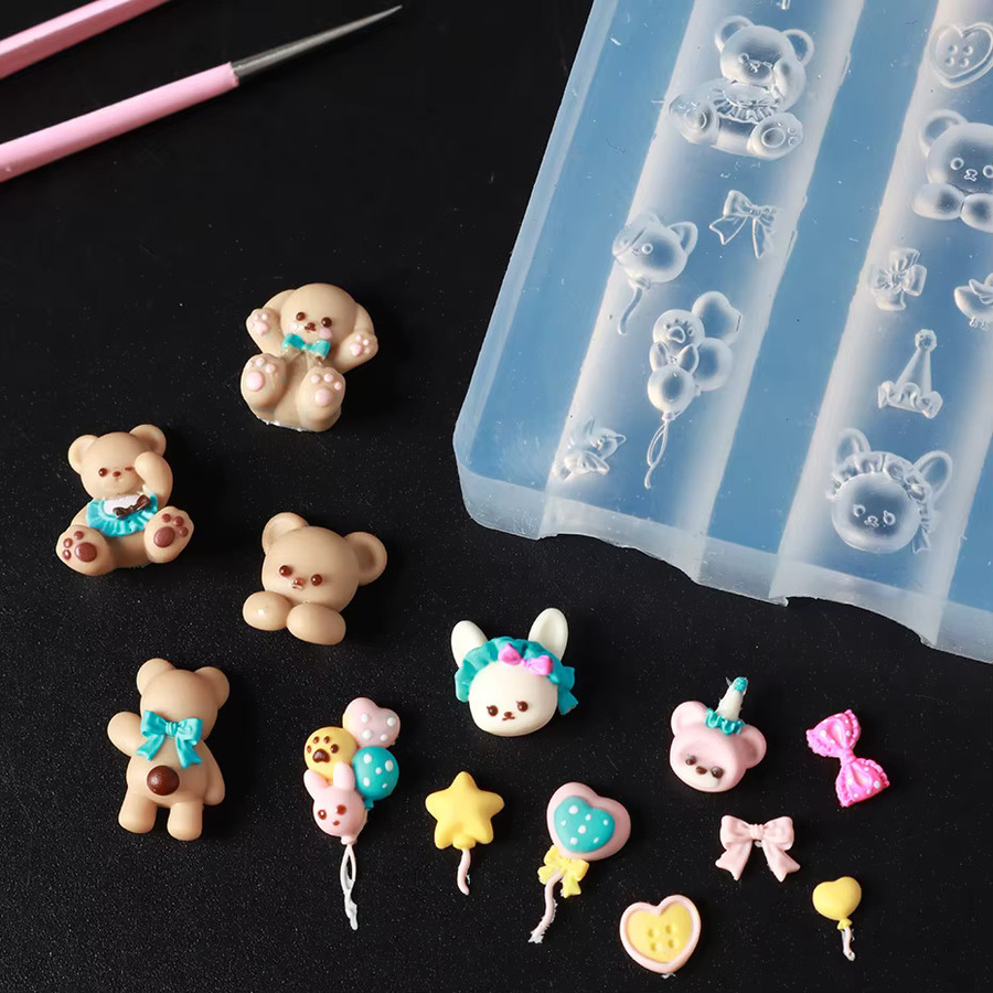 Mini-Bär Nagel-Silikonformen, Teddybär-Design für Nagelkunst - Bild 4