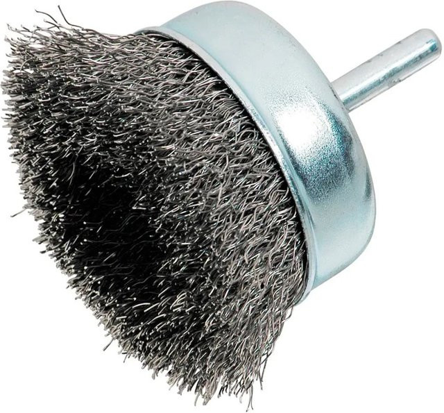 LUX-TOOLS Topfbürste grob in Silber aus Metall, Durchmesser: 75 mm - Bild 1