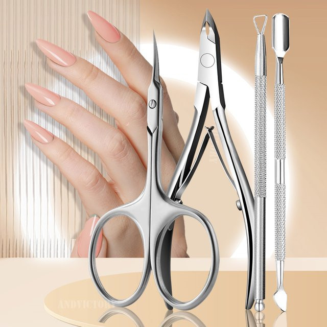 Andvictory Maniküre Set, 4-teilig, Edelstahl, Glänzend, Unisex - Bild 1